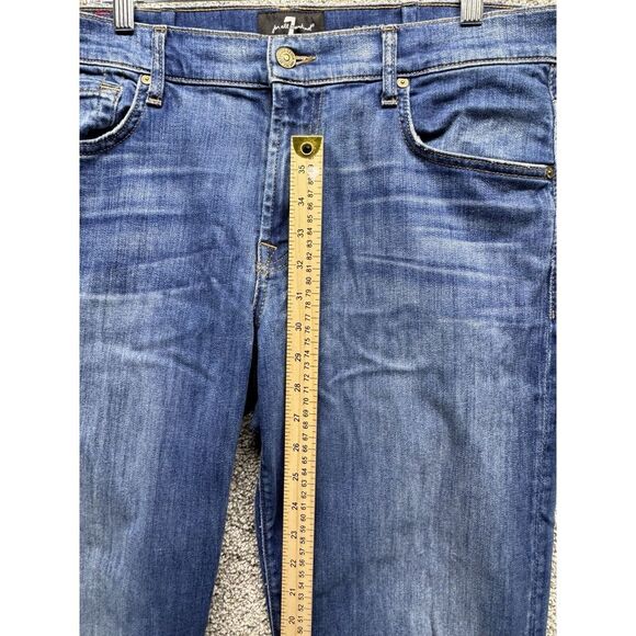 7 For All Mankind Jeans Mens Size 36 x 332 Distressed Carsen Straight Leg Denim - Picture 7 of 14
